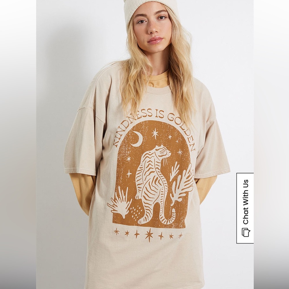 Pacsun Golden Hour Kindness is Golden Tiger Shirt 🐅